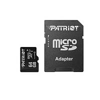 Картка пам'яті MicroSDXC 64 GB UHS-I Class 10 Patriot LX + SD-adapter (PSF64GMCSDXC10)