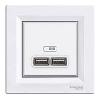 Розетка USB Schneider Asfora, Білий