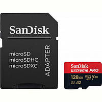 Картка пам'яті MicroSDXC 128 GB UHS-I U3 R200/W90MB/s SanDisk Extreme Pro V30 + SD-адаптер