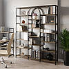Книжковий лофтовий стелаж на 15 полиць з ДСП, фото 7
