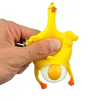 Антистресс игрушка - резиновая Курица несущая яйца