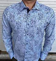 Сорочка чоловіча стильна на ґудзиках розміри M-2XL (2хв) "TURHAN" недорого від прямого постачальника