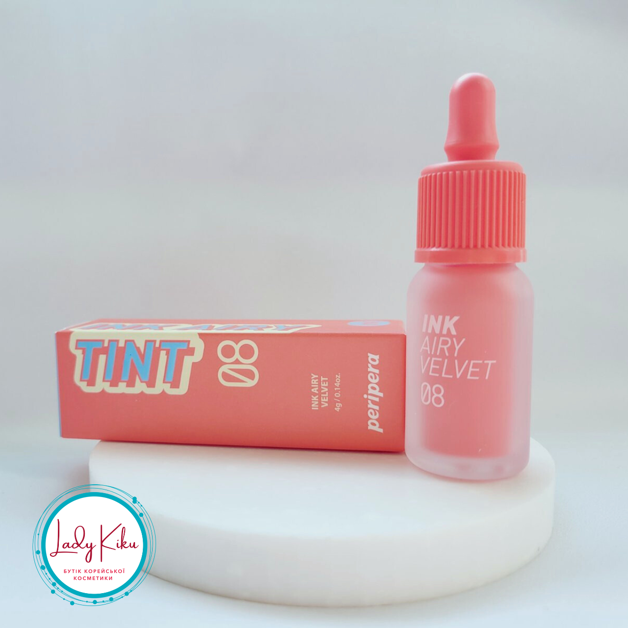 Стійкий тінт-помада для губ Peripera Ink Airy Velvet #08 Pretty Orange Pink 4g