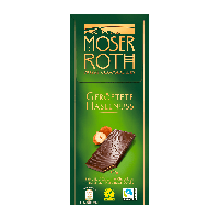 Изысканный темный шоколад Moser Roth Geröstete Haselnuss, 125 гр