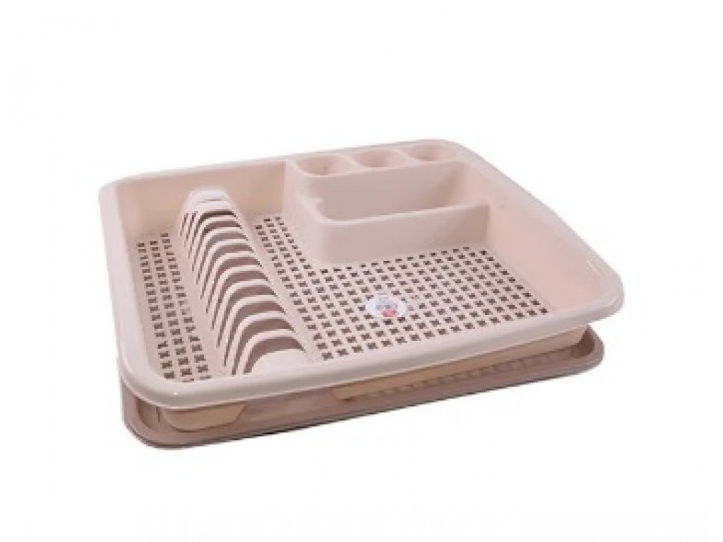 Сушіння для посуду одноярусна велика Elif пудра 48х40х7, фото 1
