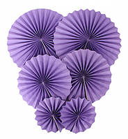 Подвесные бумажные веера "Violet", набор 6 шт
