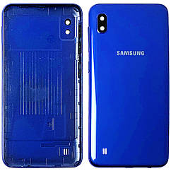 Задня кришка Samsung Galaxy A10 2019 A105F (синя зі склом камери)