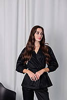 Жіночий медичний костюм «Міура» чорного кольору