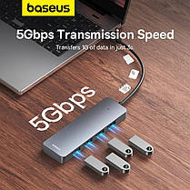 USB Хаб Baseus 4xUSB 3.0 з підтримкою 2.0 USB TypeA, фото 5