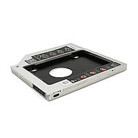 Адаптер подключения HDD 2.5'' 9.5 mm в отсек привода ноутбука SATA/mSATA (HDC-25), корпус aluminum+plastic,