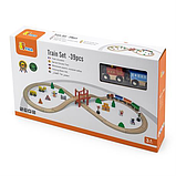 Залізна дорога дерев'яна Viga Toys на 39 елементів, фото 3