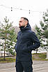 Чоловіча куртка з капюшоном Softshell синя демісезонна Розміри: S, M, L, XL, XXL, XXXL, фото 4