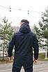 Чоловіча куртка з капюшоном Softshell синя демісезонна Розміри: S, M, L, XL, XXL, XXXL, фото 2