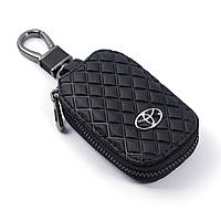 Чехол-брелок для ключей с карабином (ключница) Toyota Ромб черний