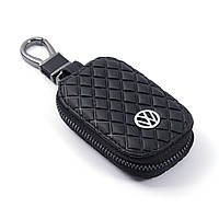 Чехол-брелок для ключей с карабином (ключница) Volkswagen Ромб черний