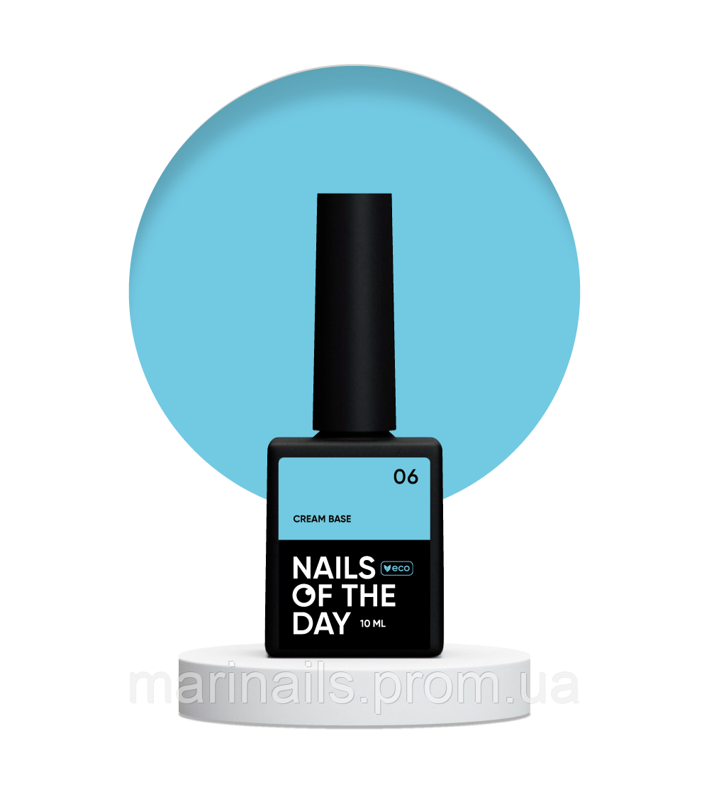 NAILSOFTHEDAY Cream base №06 блакитна база для чутливих нігтів, 10 мл