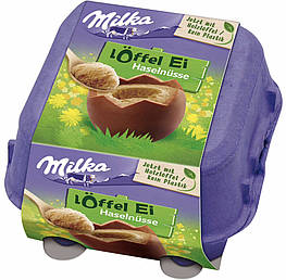 Milka Löffel-Ei Haselnüsse Шоколадні яйця з горіховим кремом 128g