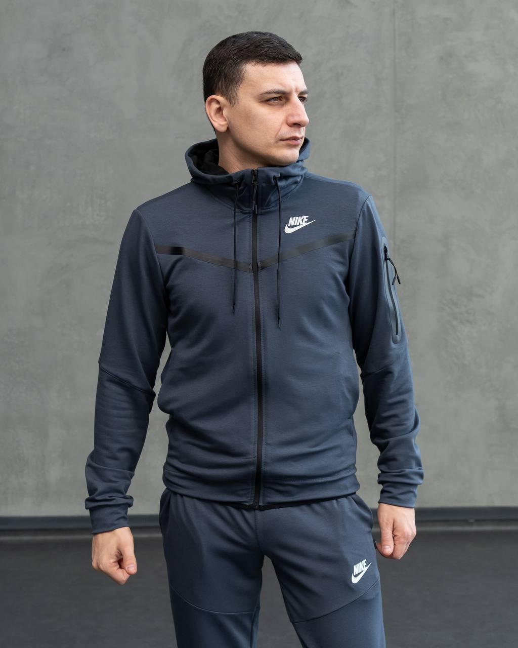 Спортивный костюм мужской подростковый Nike Tech Fleece весна осень весенний осенний серый (не кашлатится) - фото 3 - id-p2131225495