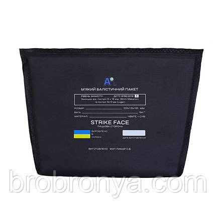 Балістичний пакет 1 класу у напашник UHMWPE 200x165x135 мм, фото 1