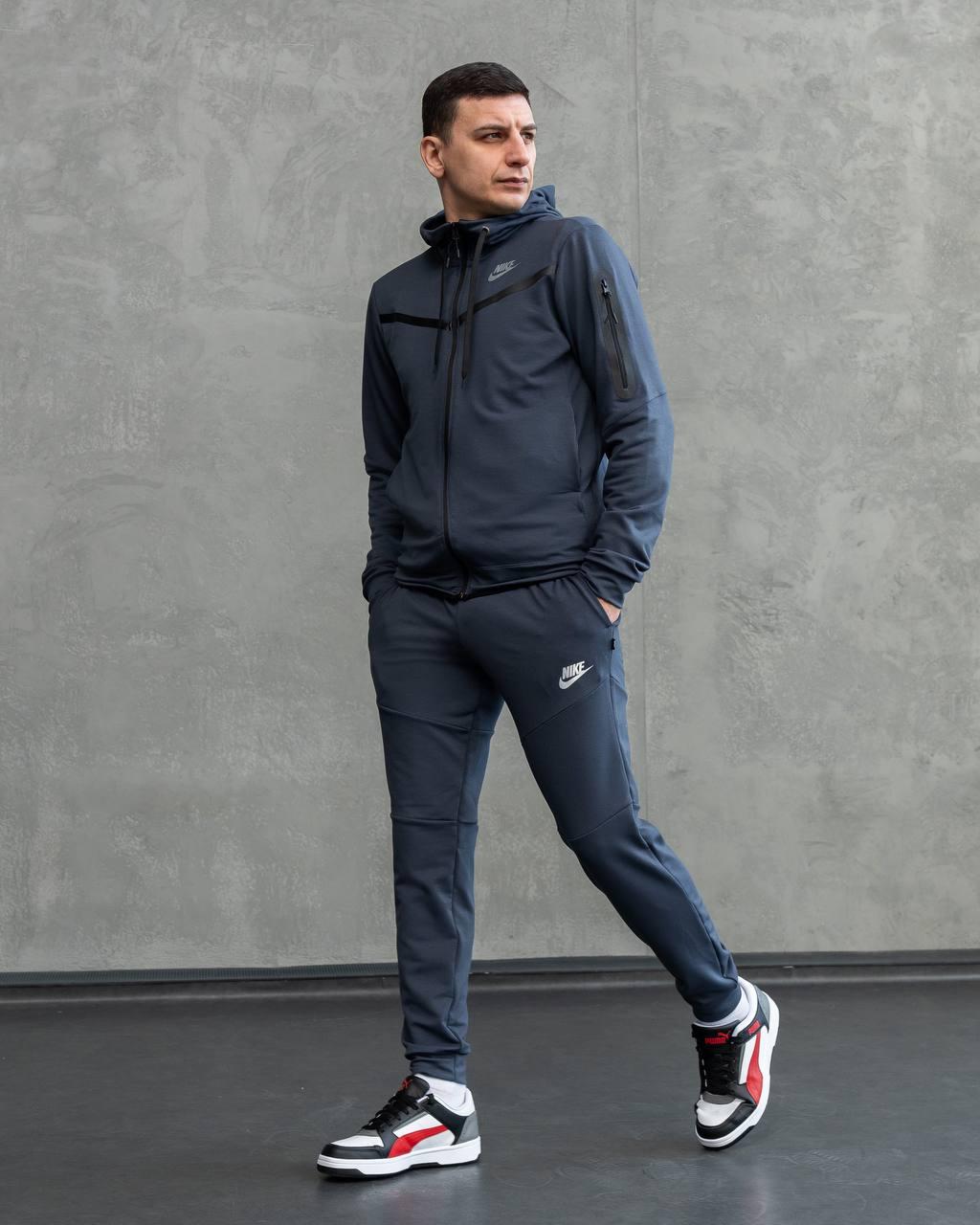 Спортивный костюм мужской подростковый Nike Tech Fleece весна осень весенний осенний изумрудный(не кашлатится) - фото 7 - id-p2131230965