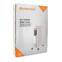 Радиатор масляный VORTEX VO4220, 9 ребер, 3 уровня мощности, 2000 Вт h