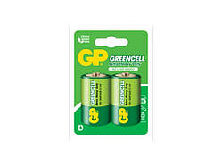 Батарейка R20 2шт 1.5V сольова, 13G-U2, D (блистер) ТМ GREENCELL