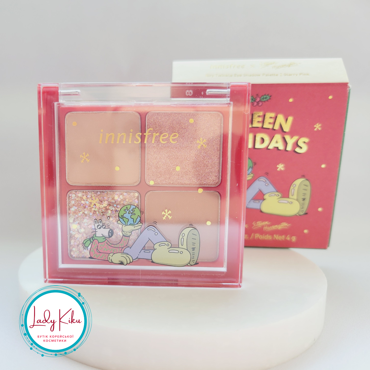 Innisfree Airy Twinkle Eye Shadow Palette Holiday Edition 4g #2 Sarry Pink 4г