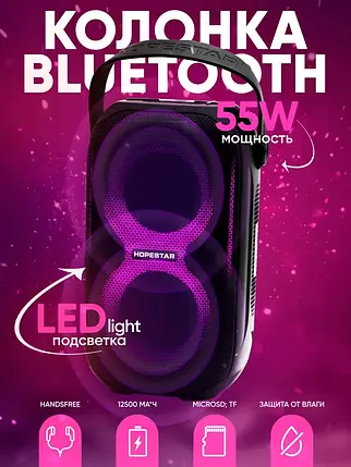 Портативна Bluetooth колонка Hopestar PARTY 200 MINI, Бездротова Міні Колонка з Підсвічуванням, фото 1
