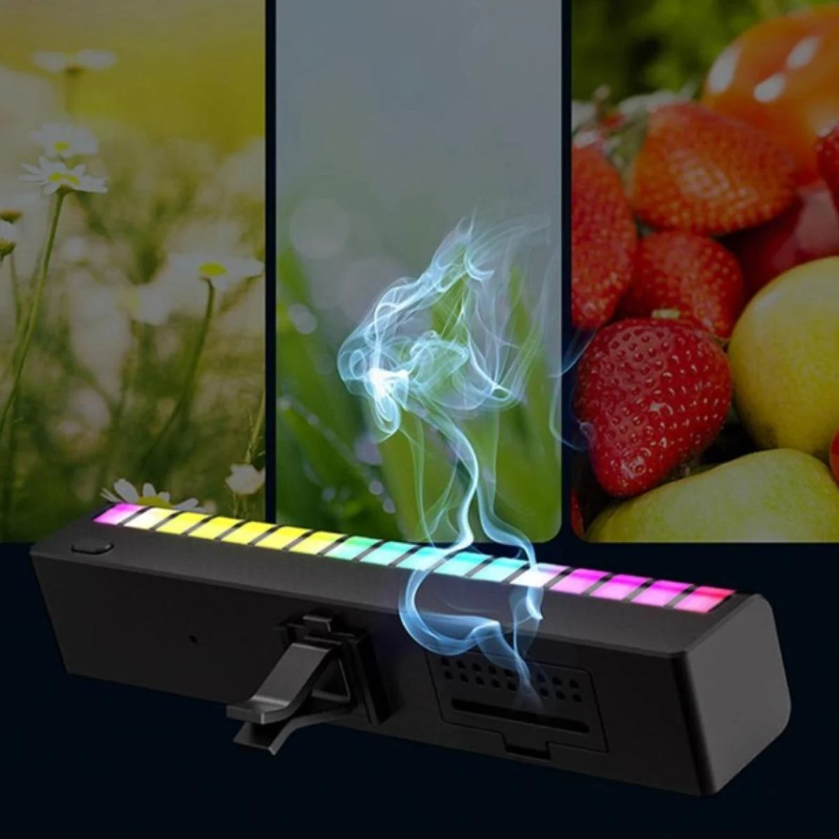 Автомобільна ароматична лампа з мікрофоном RGB F1, Аромалампа для авто, Аромалампа для авто