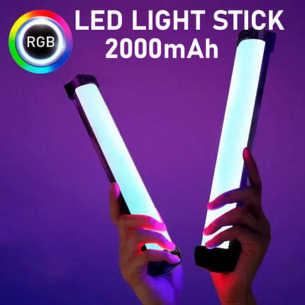 Світлодіодне RGB Відеосвітло-стік для відеозйомки та селфі RL-30SL 30см, Портативне Світло, фото 1