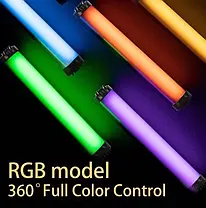 Світлодіодне RGB Відеосвітло-стік для відеозйомки та селфі RL-30SL 30см, Портативне Світло, фото 5
