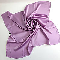 Женский шелковый платок 70х70 см сиреневого цвета