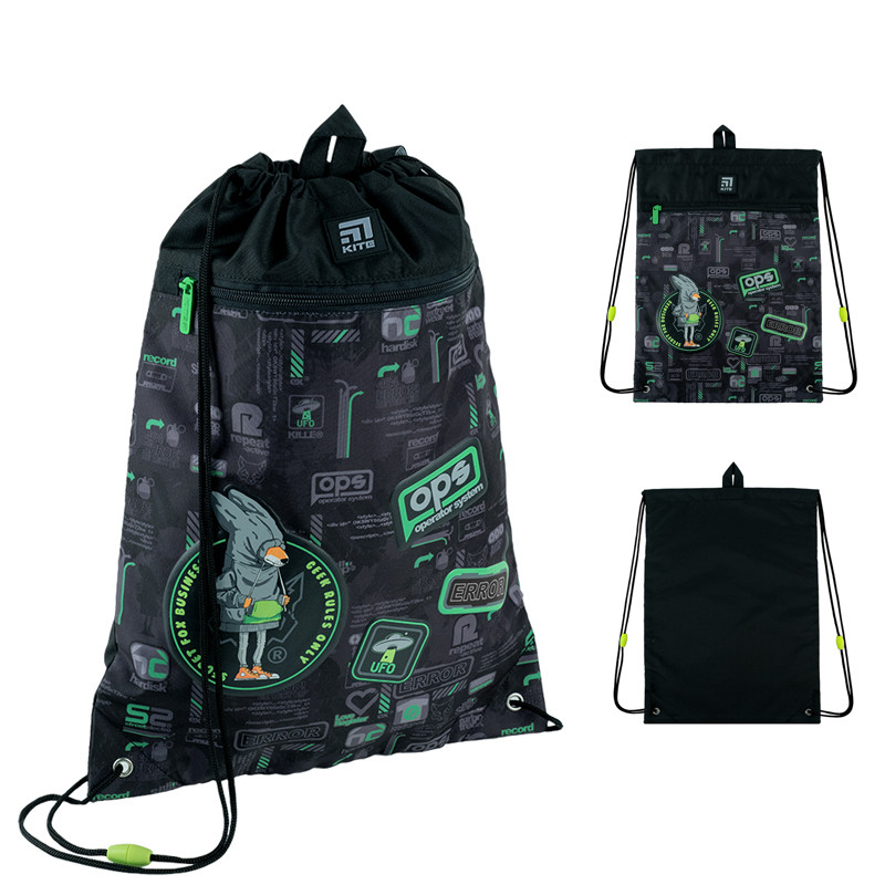 Сумка для взуття Kite Fox Rules K24-601M-16  46x33 см  сіро-чорний, фото 1