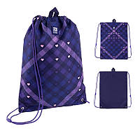 Сумка для взуття Kite Check and Hearts K24-600M-1  46x33 см  фіолетовий