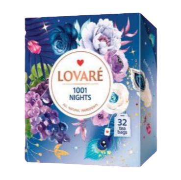 Суміш чорного та зеленого чаю Lovare 1001 Ніч в пакетиках 32 шт.