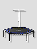 Батут (спортивний фітнес джампінг) для дому і залу діаметр 122/130 см до 110 кг синій, фото 6