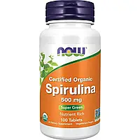 Спирулина Now Foods Spirulina 500 mg organic 100 tabs нау фудс