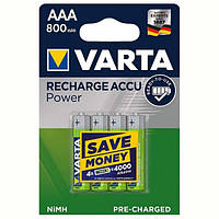 Аккумулятор Varta Recharge Accu AAA/HR03 Ni-MH 800 mAh BL 4шт