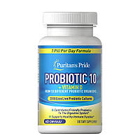 Пробиотики и пребиотики Puritan's Pride Probiotic 10 with Vitamin D, 60 капсул DS