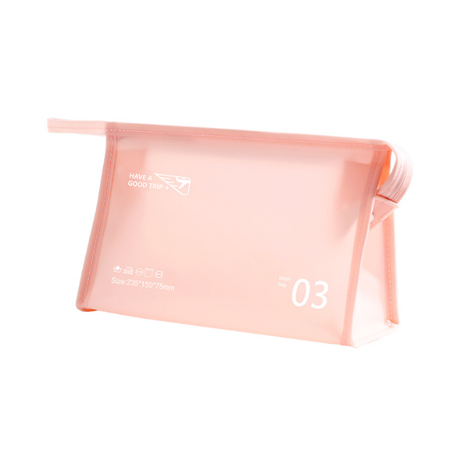 Косметичка прорезинена для басейну "HAVE A GOOD TRIP WASH BAG 03". Розмір 23,5х15х7,5 см. Рожевий колір