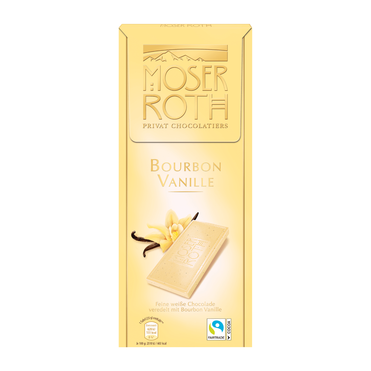 Білий шоколад з ваніллю Moser Roth Bourbon Vanille, 125 гр