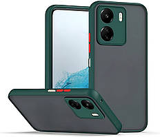 Матовий протиударний чохол для Xiaomi Redmi 13C зелений бампер