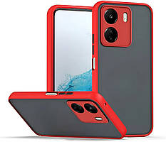 Матовий протиударний чохол для Xiaomi Redmi 13C червоний бампер