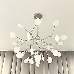 Люстра в спальню з гілочками Diasha цоколь G4 ламп 27 шт колір Срібло 887-27A SL