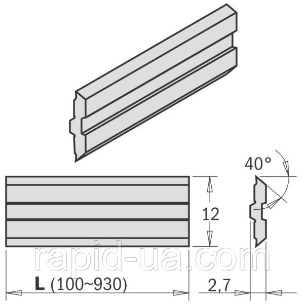 Ніж стругальний 635×12×2,7 CENTROSTAR, CENTROFIX, QUICKFIX CMT