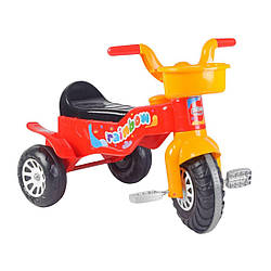 07-116 Велосипед триколісний, пластикові колеса з прогумованою накладкою, пискавка, кошик, у пак