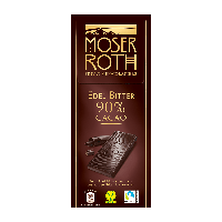 Черный горький шоколад Moser Roth Edel-Bitter-Chocolade 90%, 125 гр