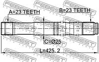 Полуось левая 23x425x23 TOYOTA AVENSIS 03-, FEBEST (0112ZZT251LH)