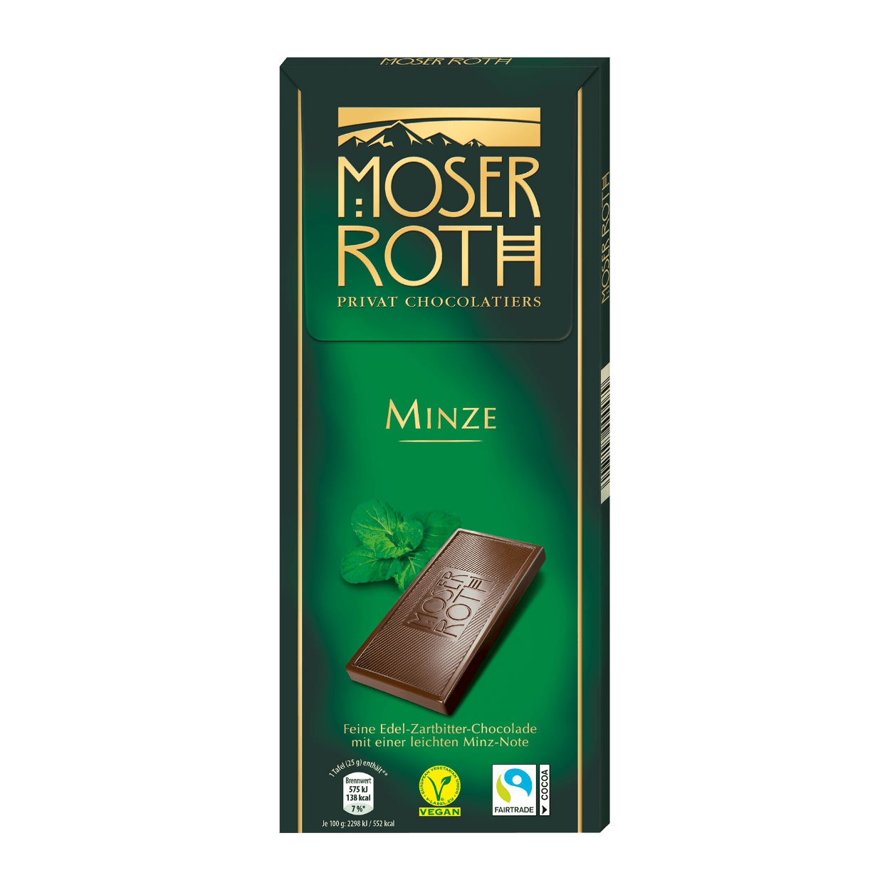 Шоколад із м'ятою Moser Roth Chocoladen Minze, 125 гр
