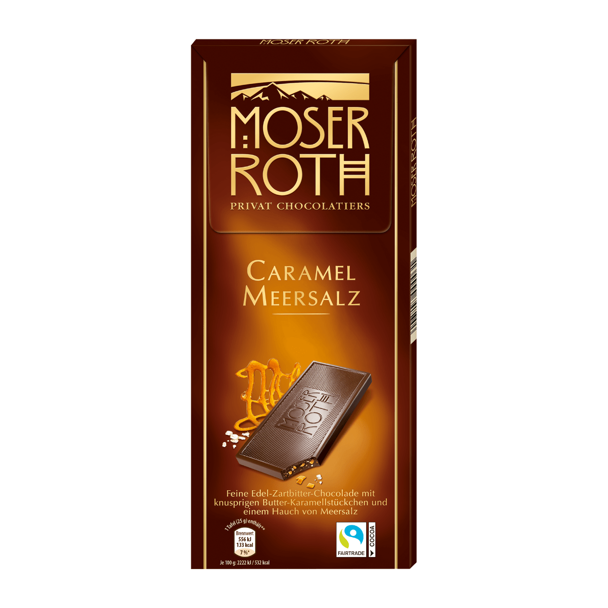 Чорний шоколад Moser Roth Caramel Meersalz, 125 гр